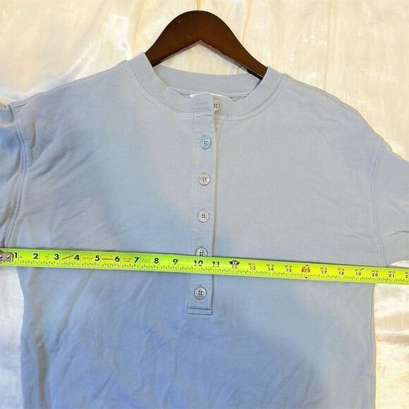 Athleta‎ Women's XS Blue 1/2 Button Henley Pullover Sweatshirt - Picture 7 of 8